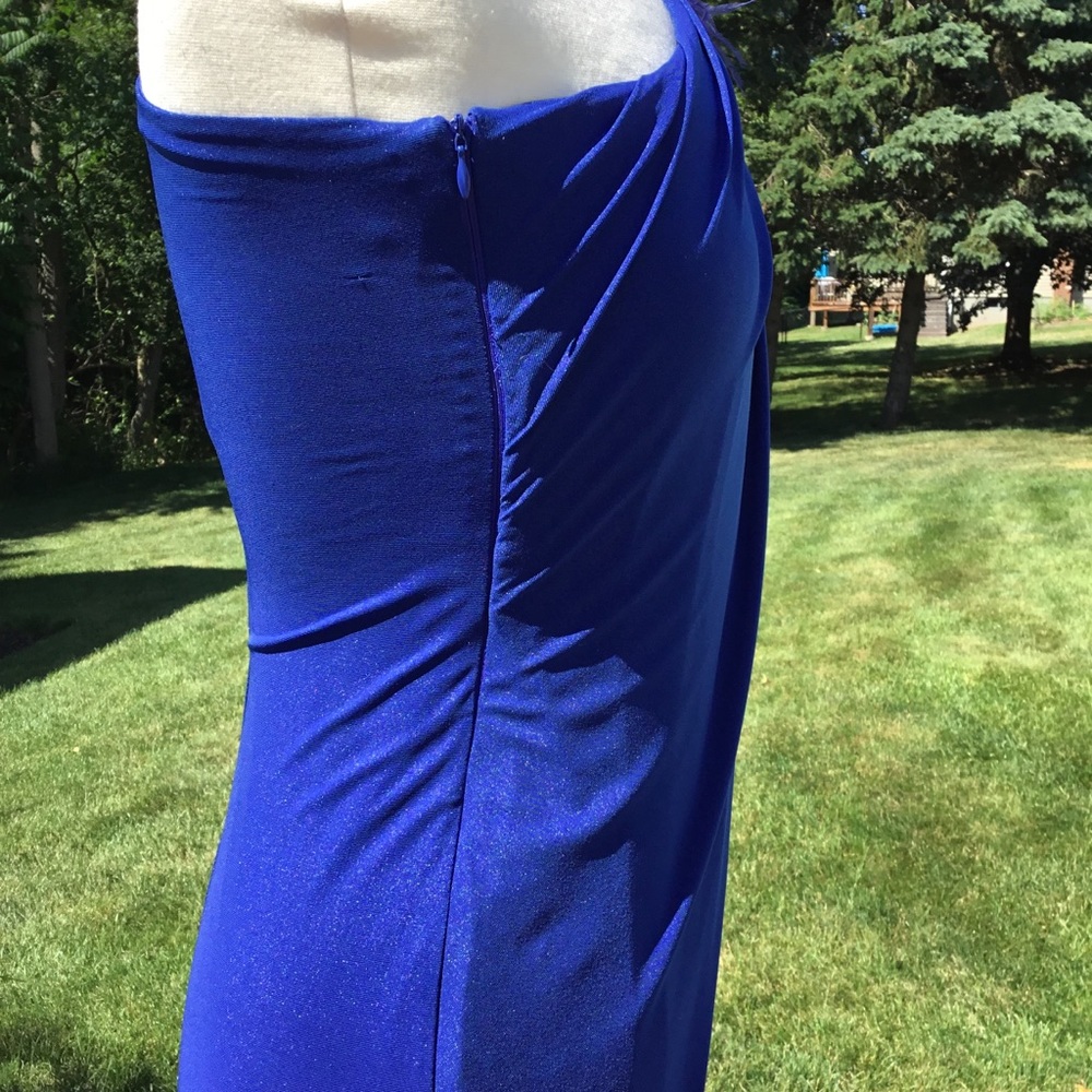 John Paul Ataker Shoulder Boa Prom Evening Gown - Picture 7 of 14
